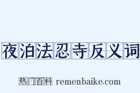 夜泊法忍寺反义词是什么意思的图片